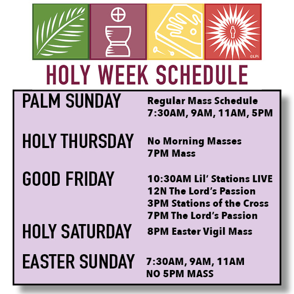 2022 Holy Week Schedule